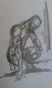 Drawings from Paris -"Fortitude"- Charcoal -Originial