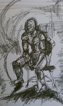Drawings From Paris - Study of Man - Ink Original