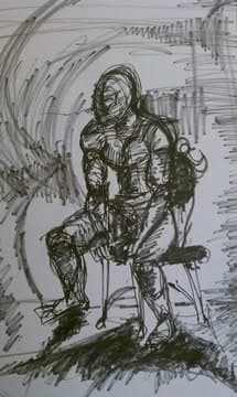 Drawings From Paris - Study of Man - Ink Original