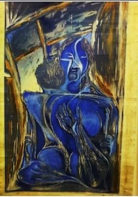 Blue Family - The Meek Series - Original - Mixed 32x48