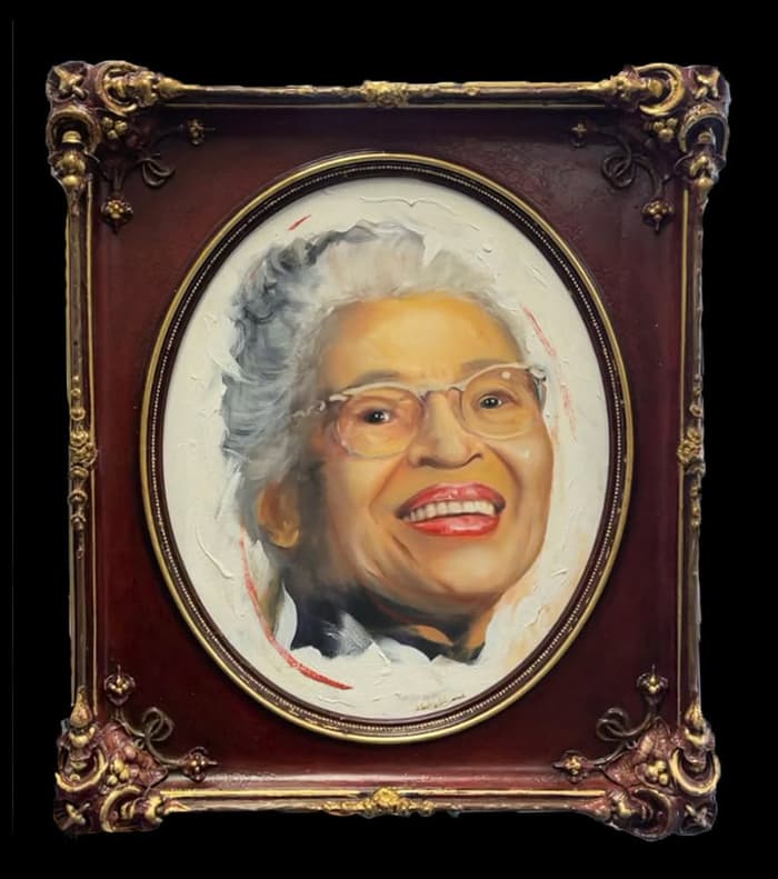A Rose for God 30x30 oil on canvas oil year 2020